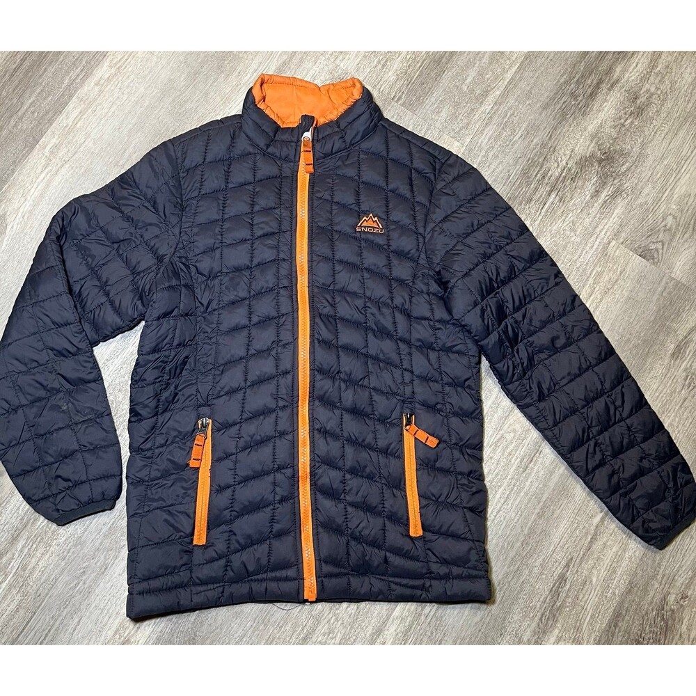 Snozu Boys Glacier Shield‎ Quilted Jacket Dark Grey Spicy Orange 6/7
